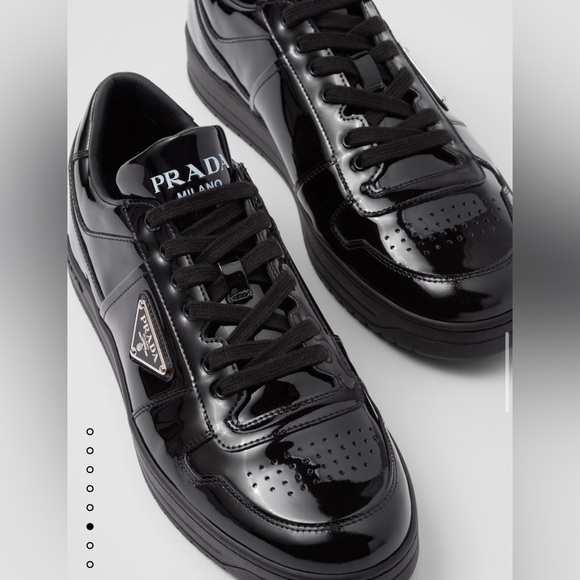 CURRENT SEASON Prada Downtown leather sneakers black NWT - Picture 1 of 12